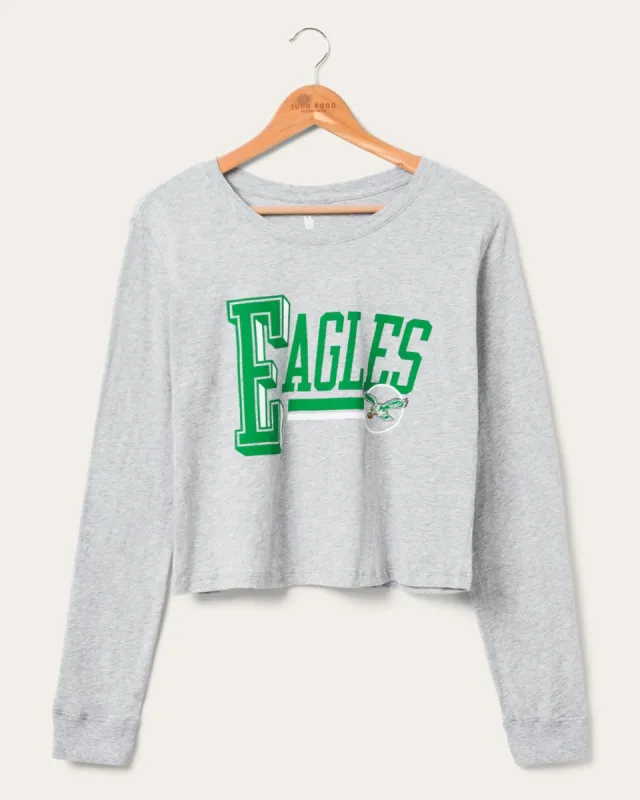 Women's Philadelphia Eagles Field Goal Long Sleeve Crop sold by Junk Food Clothing