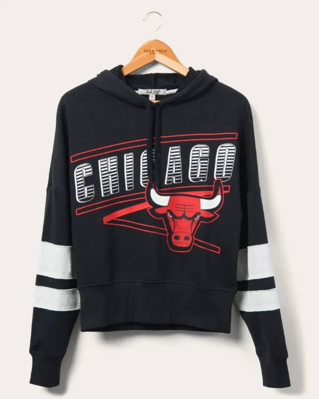 Women's Bulls Overtime Striped Fleece Hoodie sold by Junk Food Clothing