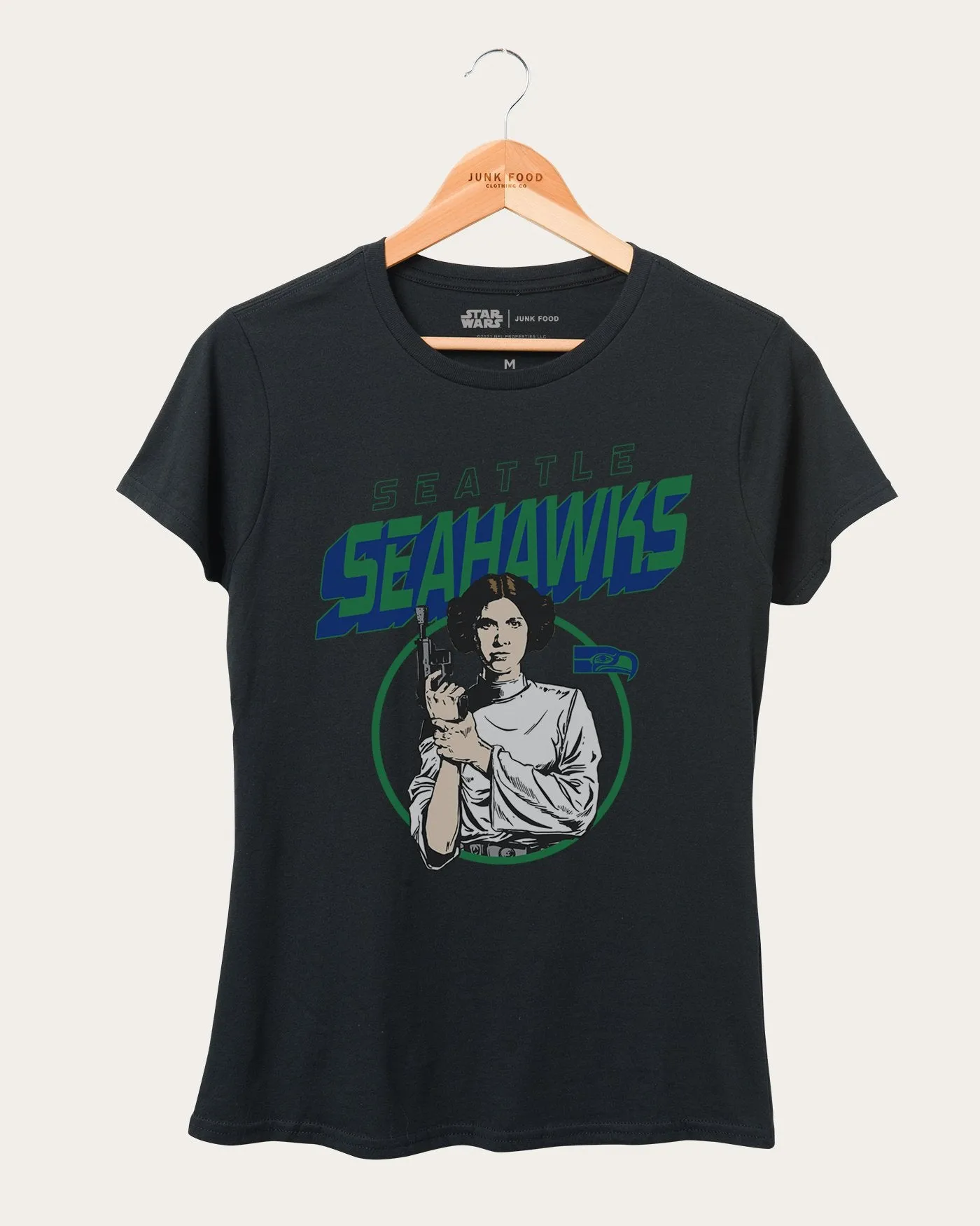 Women's Seahawks Star Wars™ Princess Leia Tee sold by Junk Food Clothing