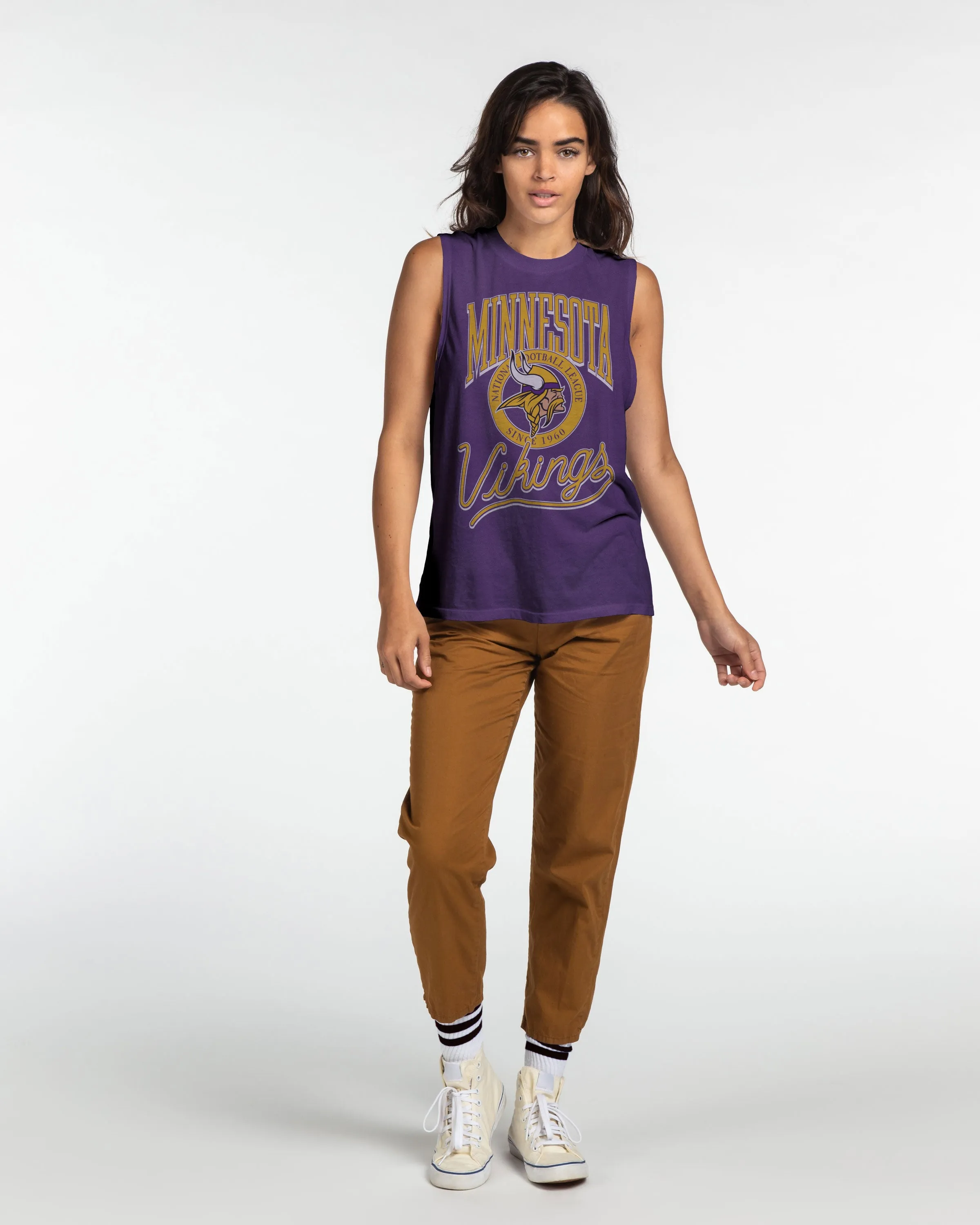 Women's Vikings Vintage Muscle Tank sold by Junk Food Clothing product image thumbnail 3