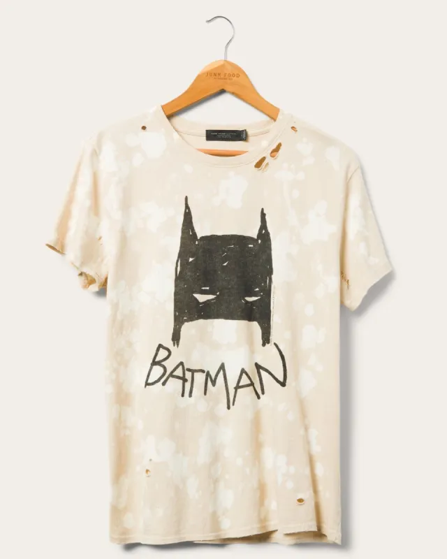 Women's BATMAN™ Bleach Dye Vintage Destroy Tee sold by Junk Food Clothing