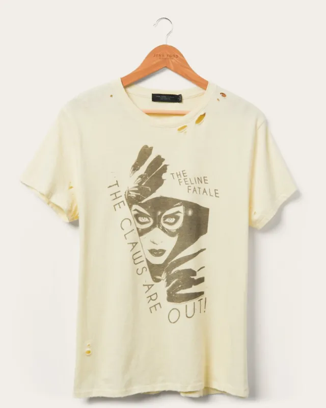 Women's CATWOMAN™ Claws Out Vintage Destroy Tee sold by Junk Food Clothing