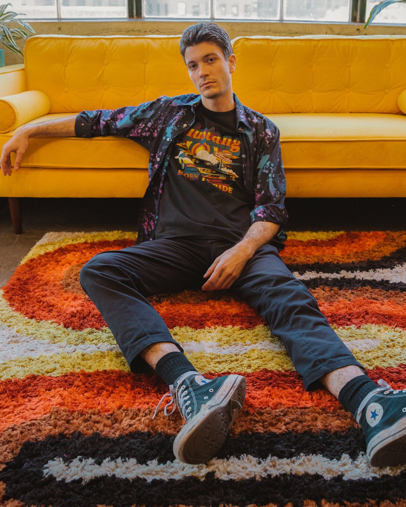 Ford Mustang Born to Ride Vintage Tee sold by Junk Food Clothing product image thumbnail 3