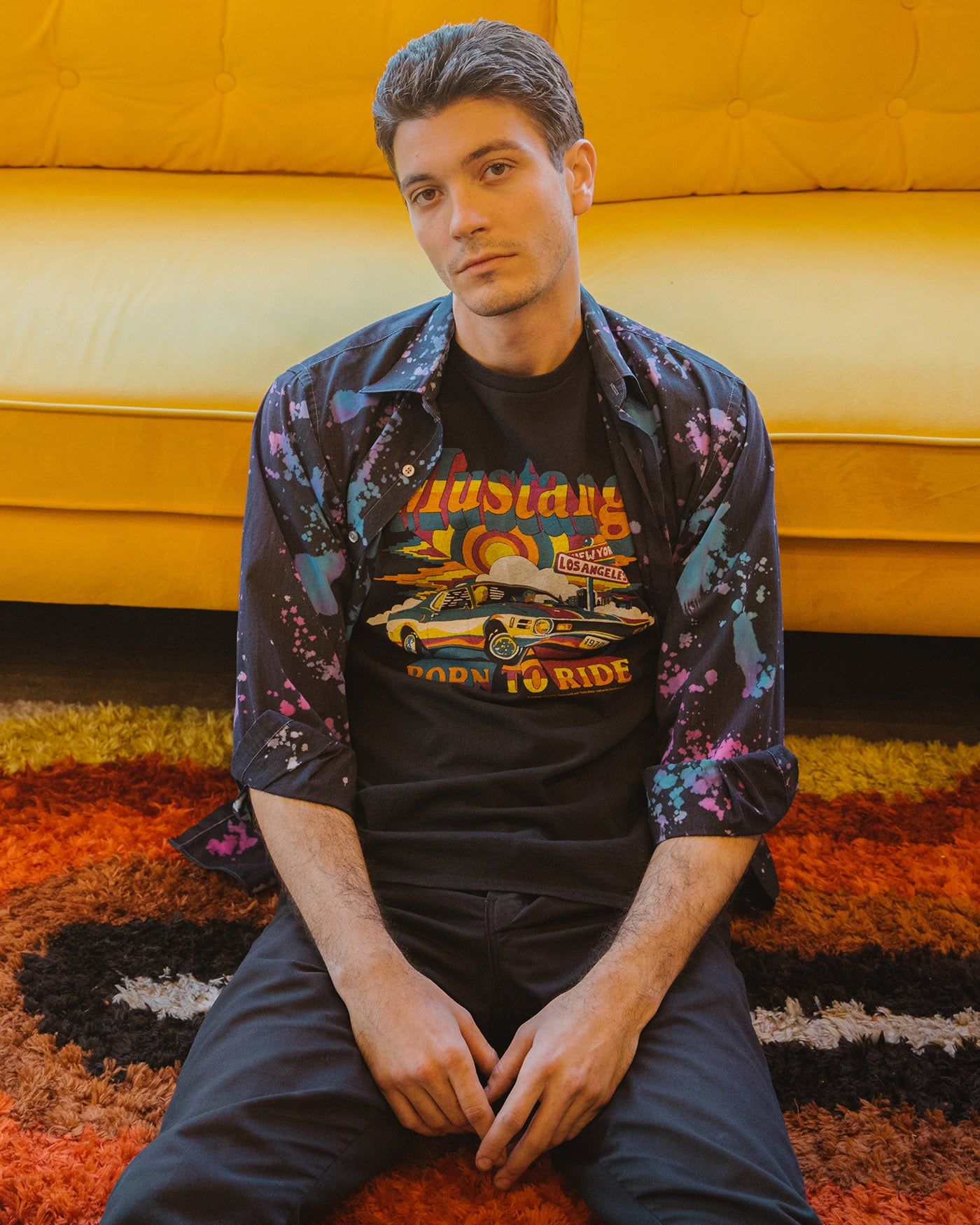 Ford Mustang Born to Ride Vintage Tee sold by Junk Food Clothing product image thumbnail 2