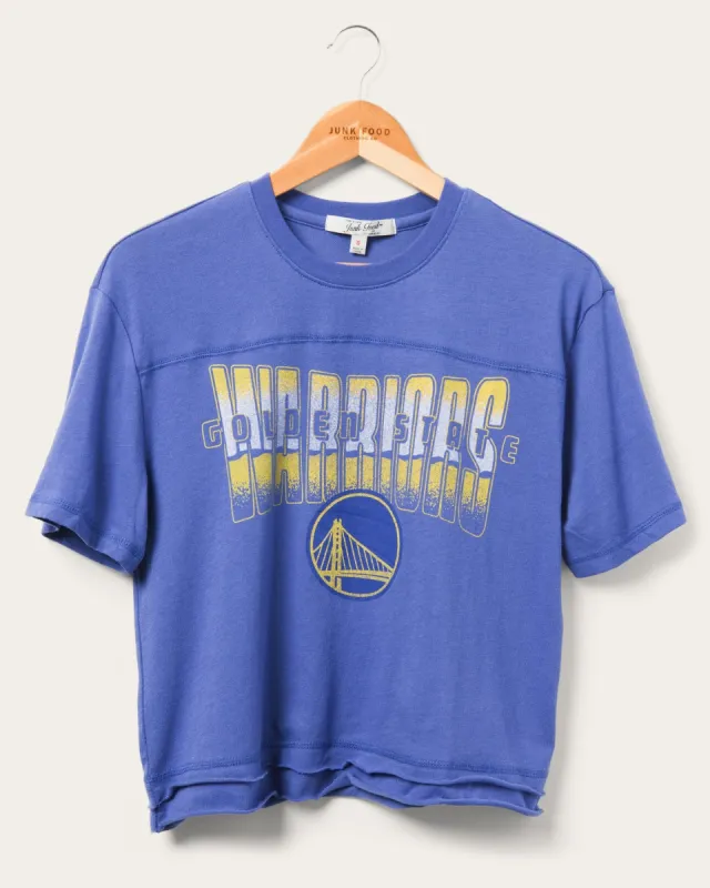 Women's Warriors Courtside Cropped Tee sold by Junk Food Clothing