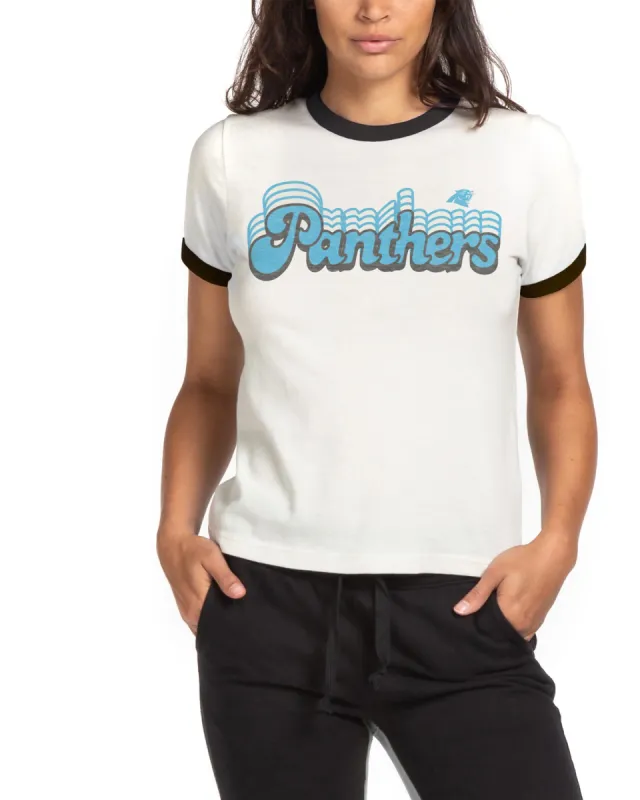 Women's Panthers Retro Ringer Tee sold by Junk Food Clothing