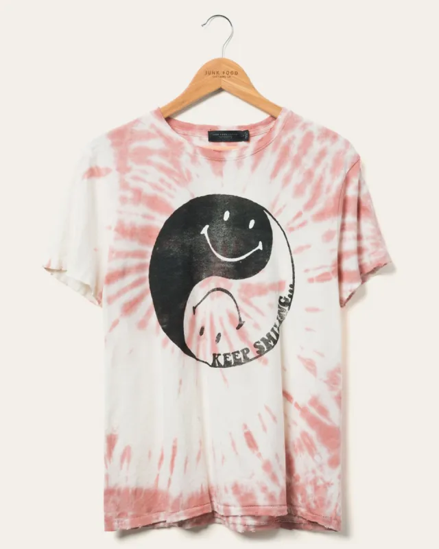 Women's Smiley Yin Yang Vintage Tee sold by Junk Food Clothing