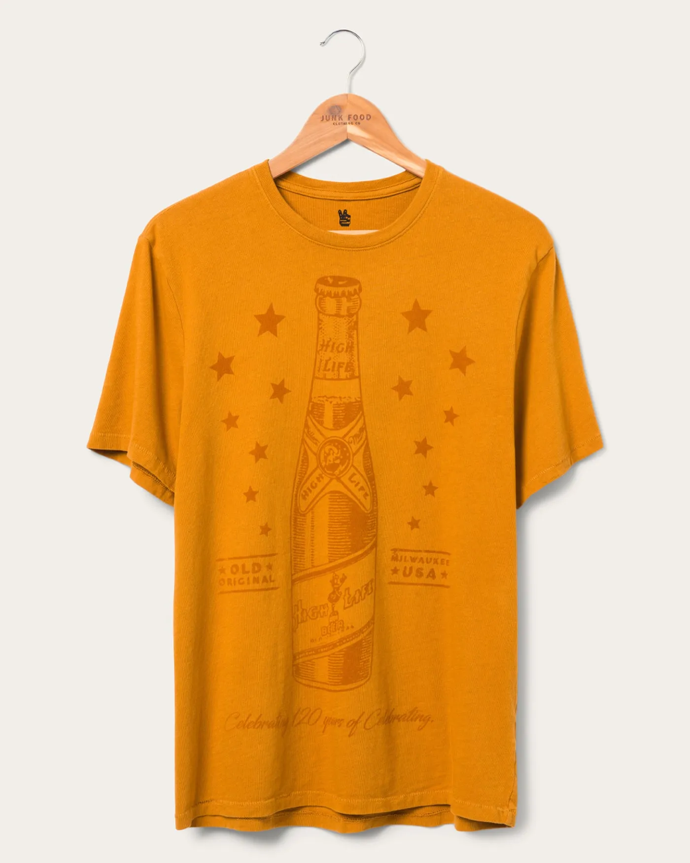Miller High Life 120th Anniversary Bottle Vintage Tee sold by Junk Food Clothing