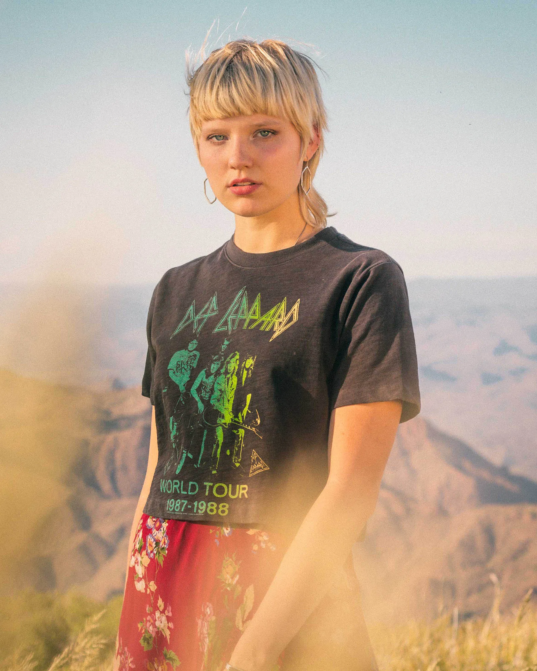 WOMENS DEF LEPPARD WORLD TOUR CROP SLUB TEE sold by Junk Food Clothing product image thumbnail 2