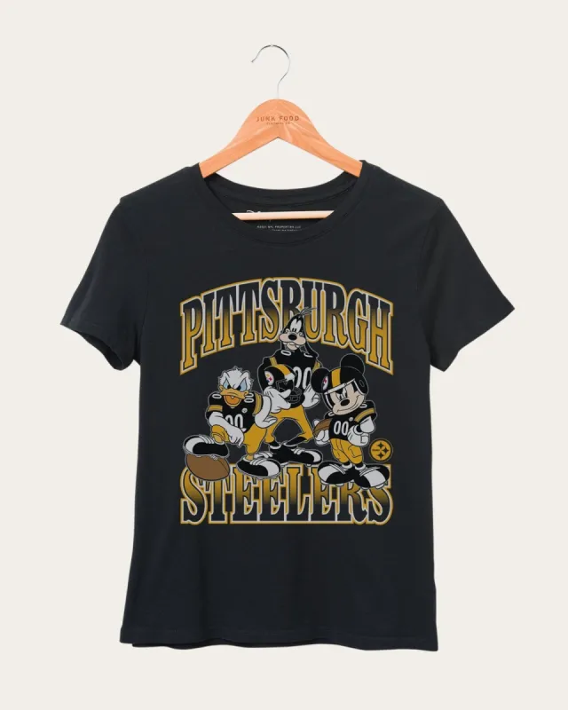 Women's Steelers Disney Huddle Up Tee sold by Junk Food Clothing