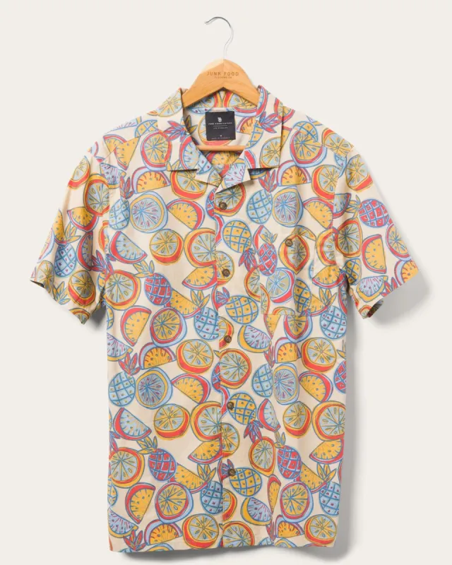 Maxim Fruit Print Poplin Camp Shirt sold by Junk Food Clothing
