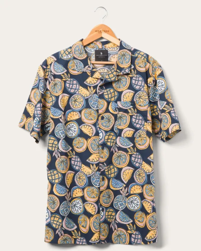 Maxim Fruit Print Poplin Camp Shirt sold by Junk Food Clothing