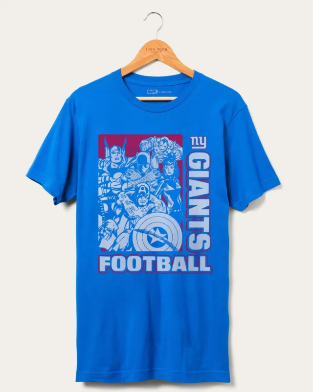 NY Giants x Marvel The Avengers Squad Fan Tee sold by Junk Food Clothing