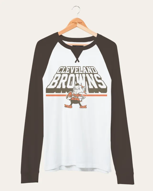 NFL Cleveland Browns Colorblock Long Sleeve Raglan sold by Junk Food Clothing