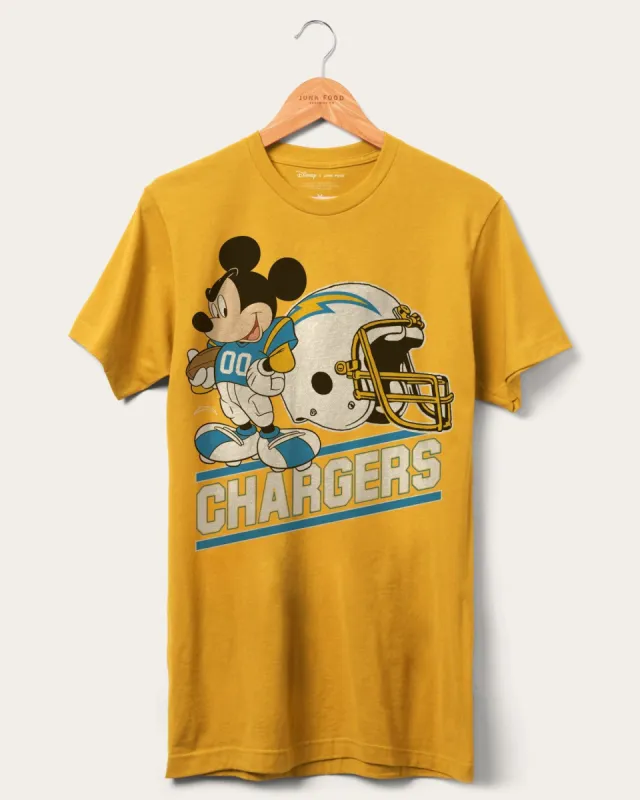 Chargers Disney Mickey Came to Play Fan Tee sold by Junk Food Clothing