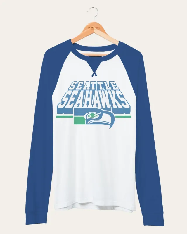 NFL Seattle Seahawks Colorblock Long Sleeve Raglan sold by Junk Food Clothing