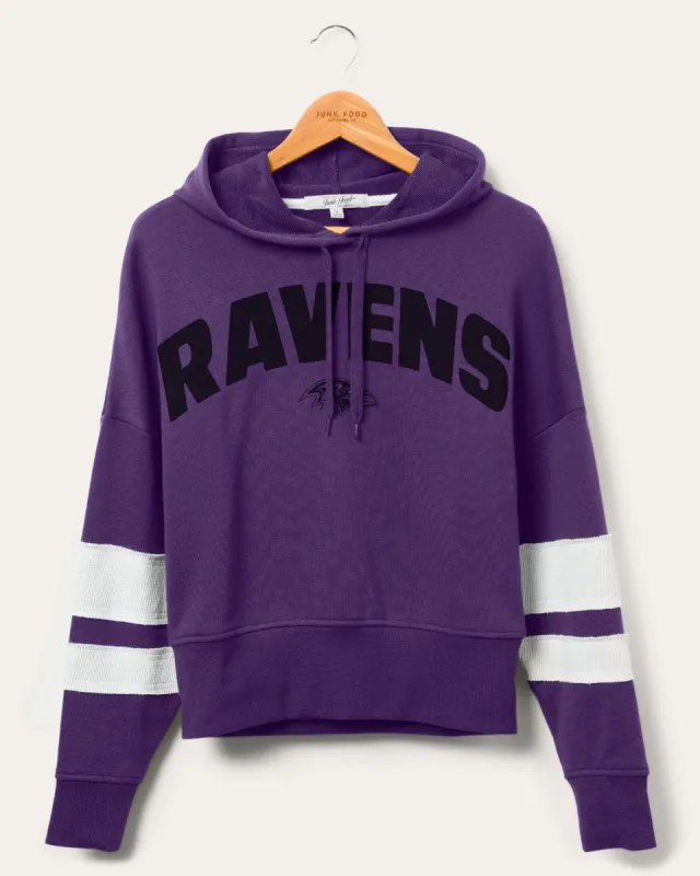 WOMENS RAVENS SIDELINE STRIPED FLEECE made by Junk Food Clothing