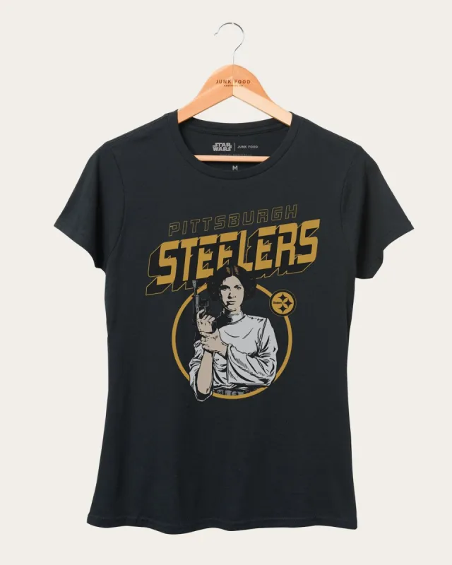 Women's Steelers Star Wars™ Princess Leia Tee sold by Junk Food Clothing