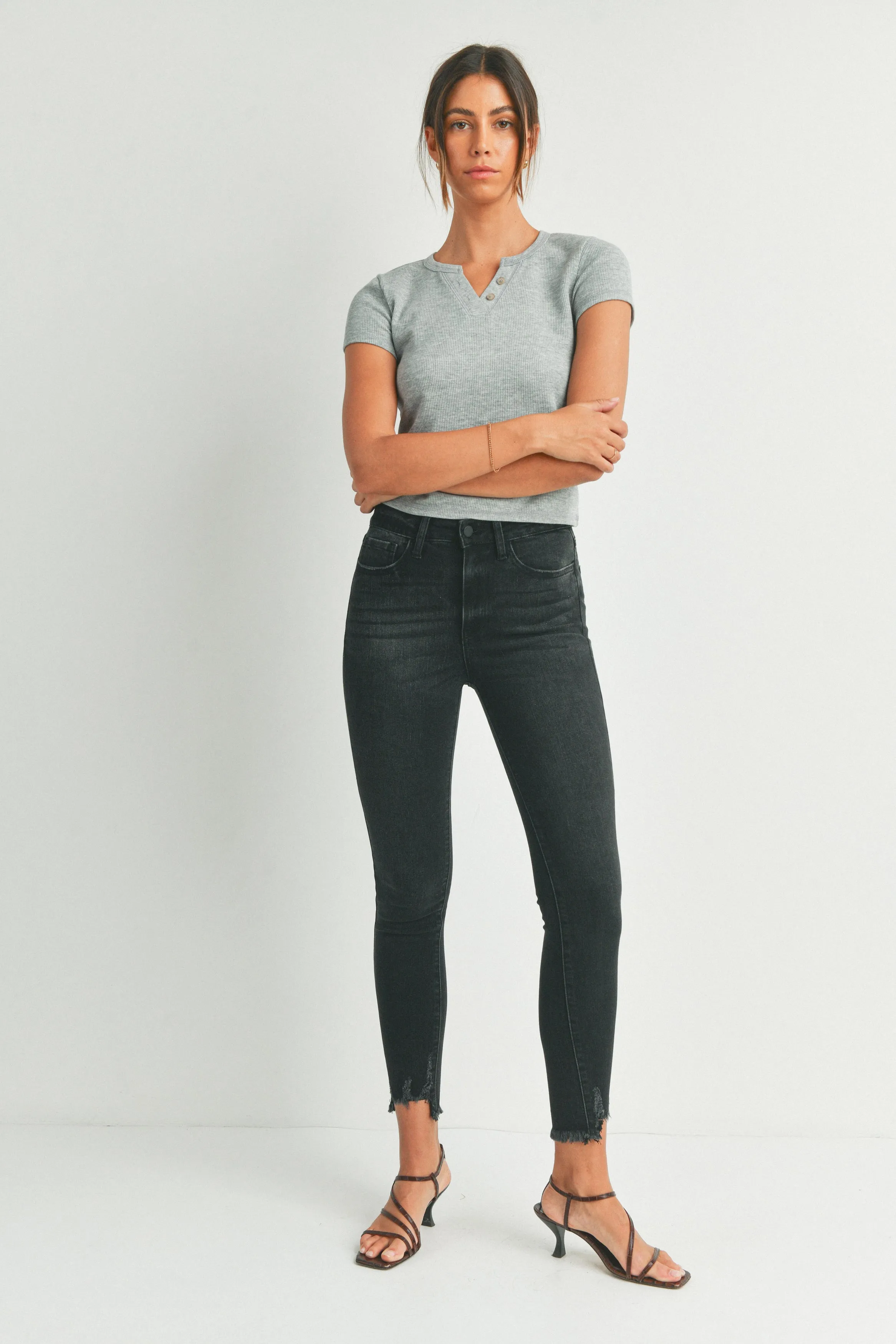 Lila High Rise Ankle Skinny Jean sold by Just USA