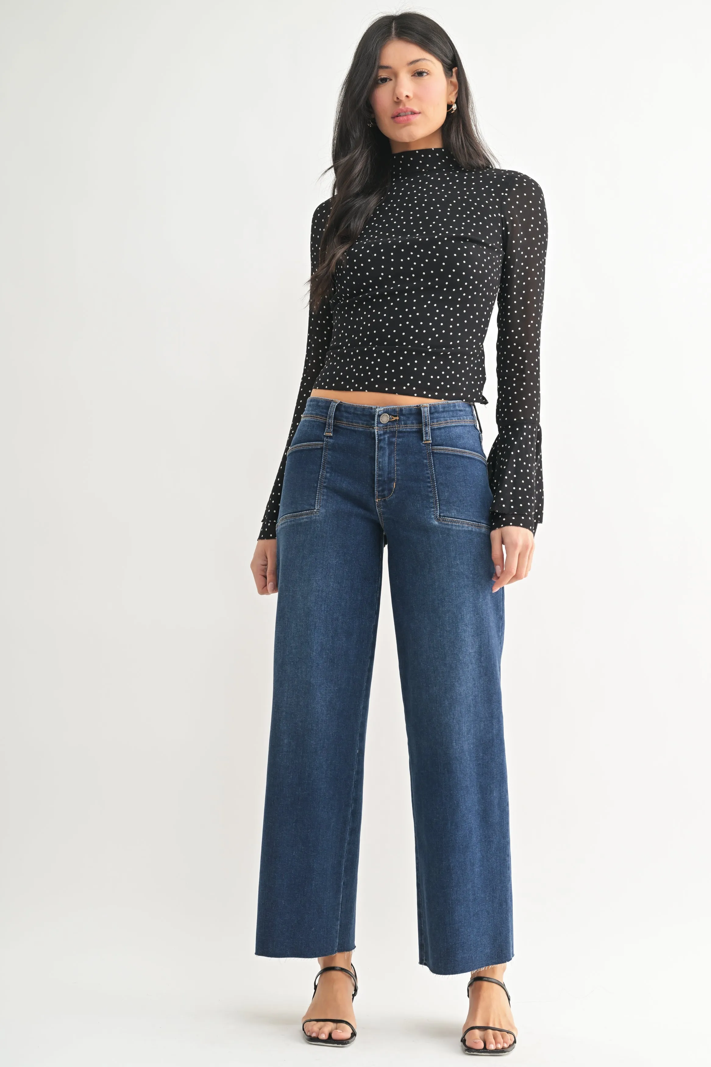 Frankie Utility Slim Wide Leg Jean sold by Just USA