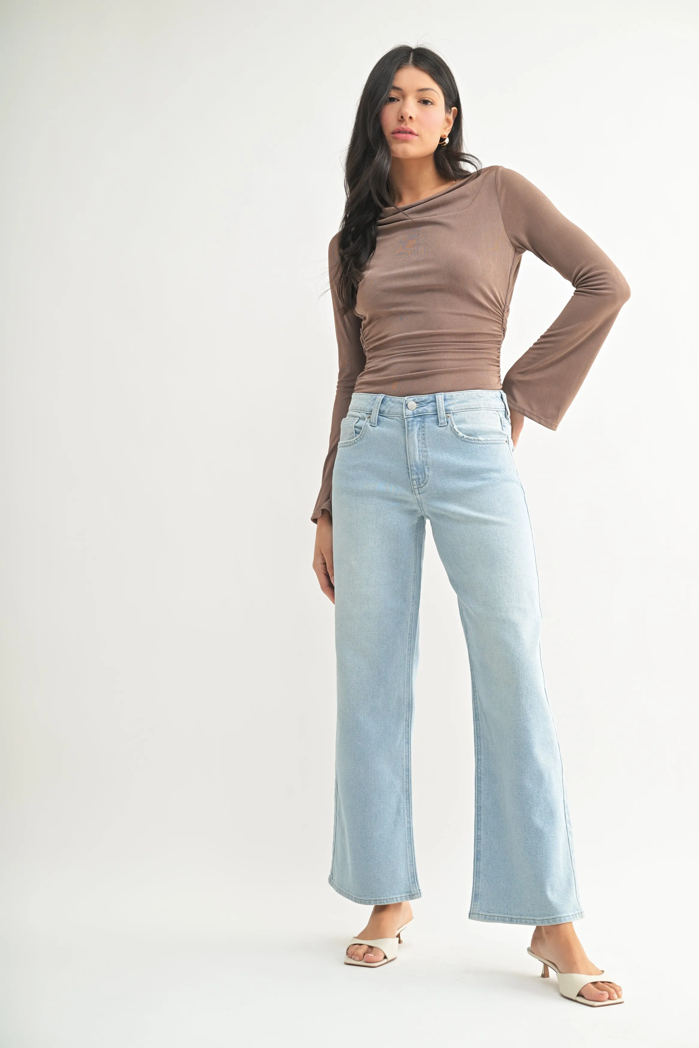 Hailey Low Rise Wide Petite Jean sold by Just USA