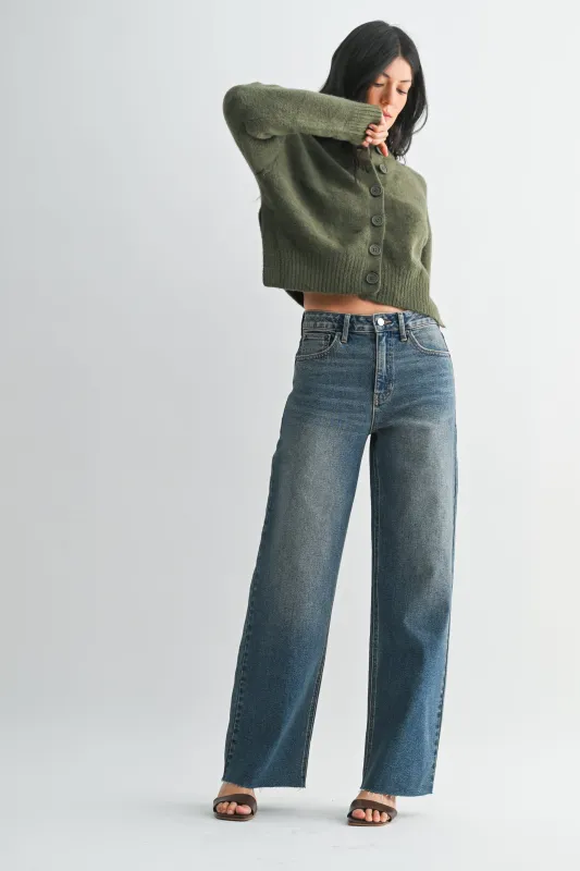 Tilly Scissor Cut Wide Leg Jean sold by Just USA