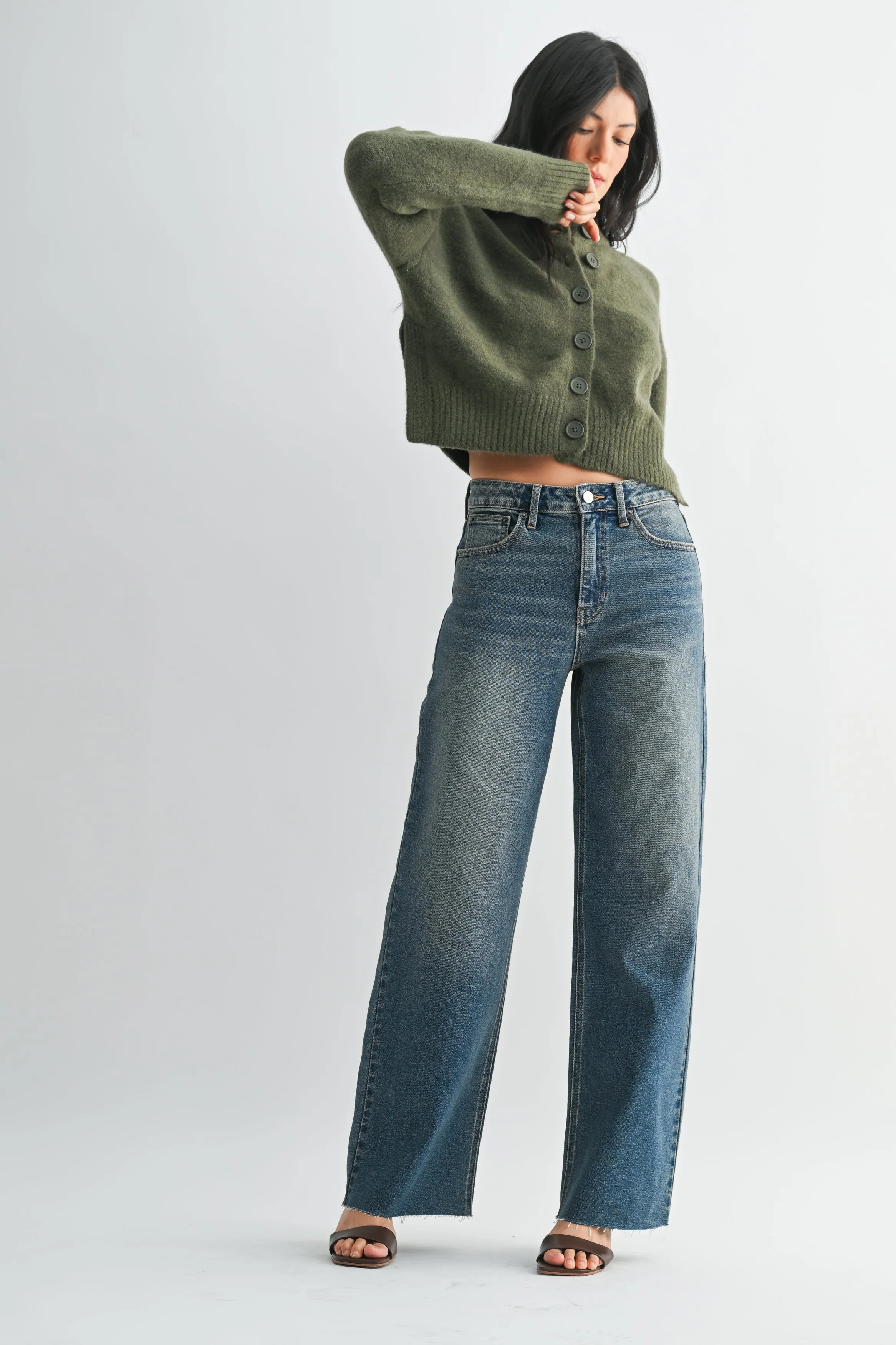 Tilly Scissor Cut Wide Leg Jean sold by Just USA