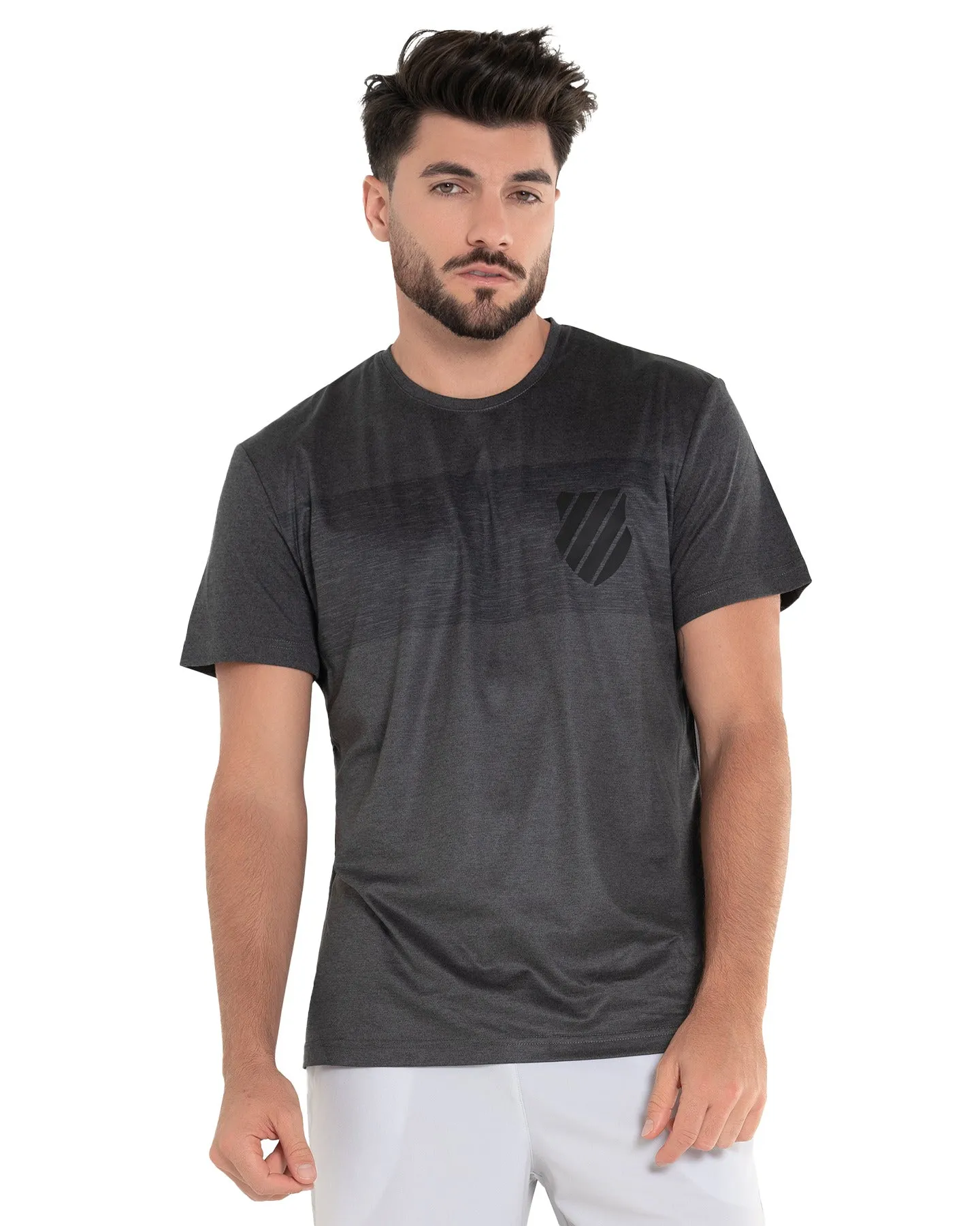 107700-077 | LUXE TECH CREW | HEATHER BLACK sold by K-Swiss