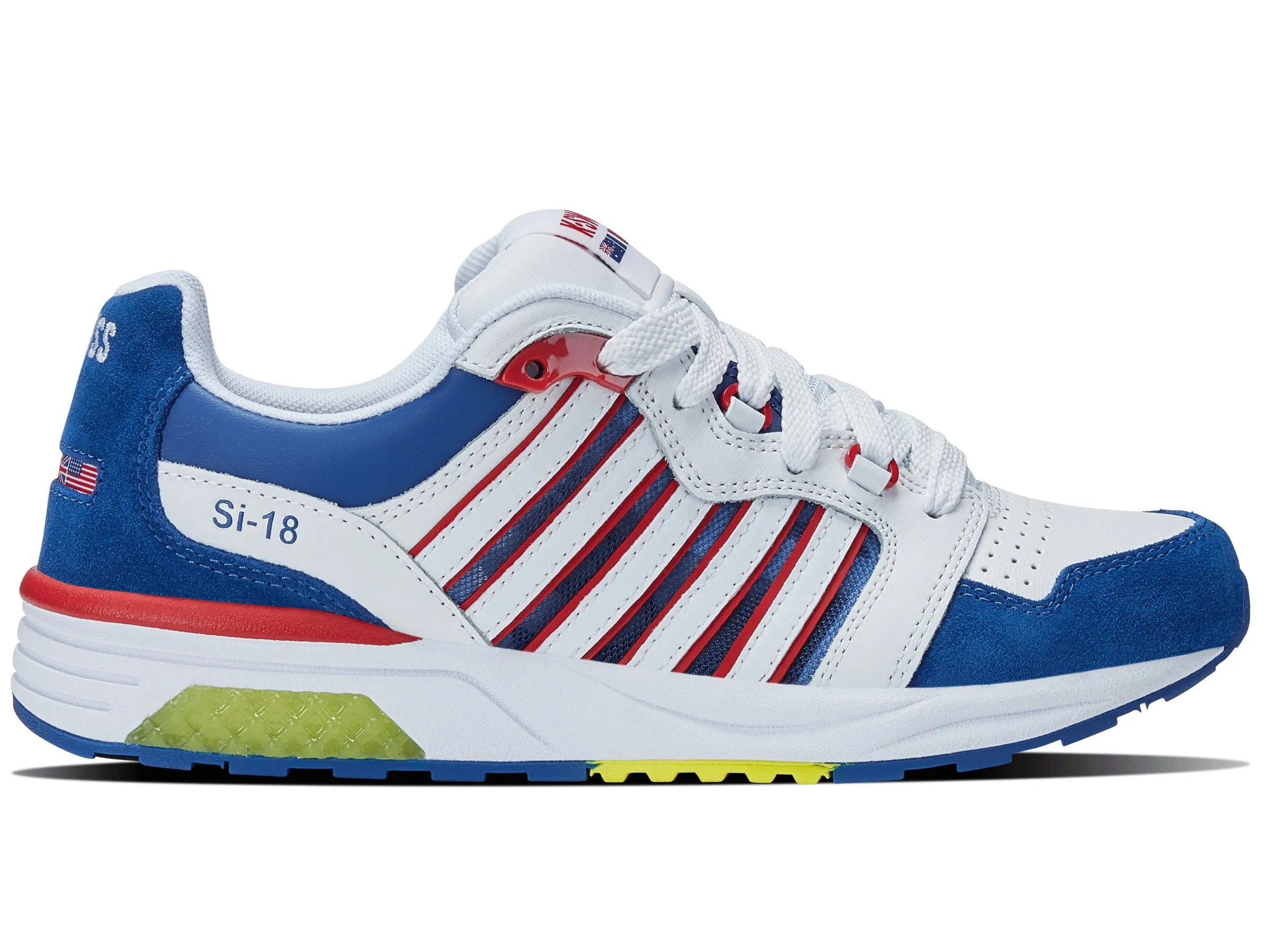 97920-130-M | SI-18 RANNELL | WHITE/BLUE/RED/SULPHUR sold by K-Swiss
