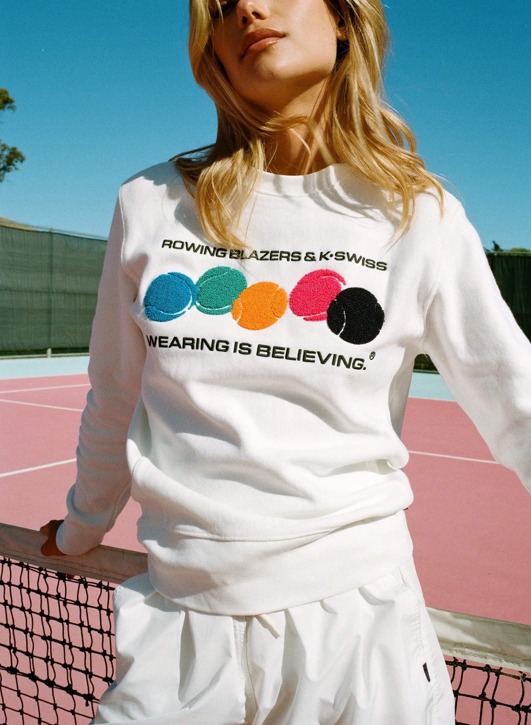 106074-100 | ROWING BLAZERS X K-SWISS CREWNECK SWEATSHIRT | WHITE sold by K-Swiss product image thumbnail 3