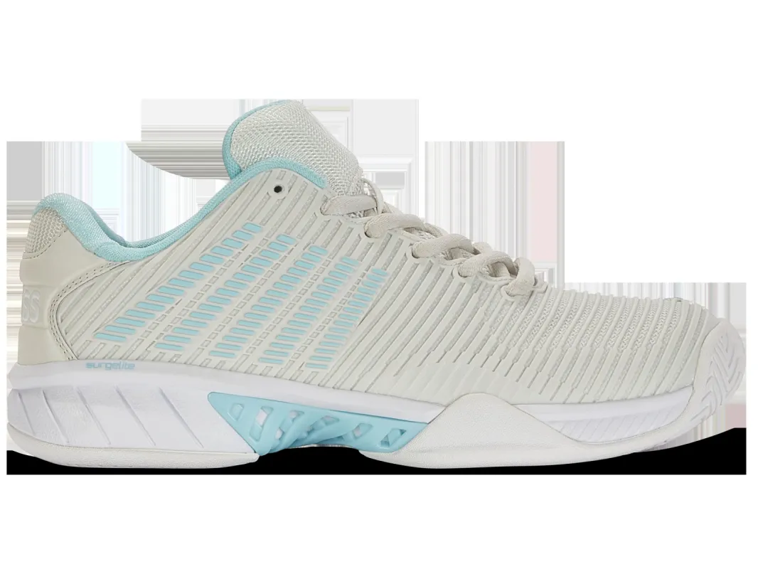 K96613-089 | Women's Hypercourt Express 2 | Vaporous Gray/White/Blue Glow sold by K-Swiss