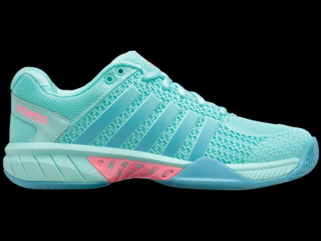 K96563-436 | Women's Express Light Pickleball | Aruba Blue/Maui Blue/Soft Neon Pink sold by K-Swiss