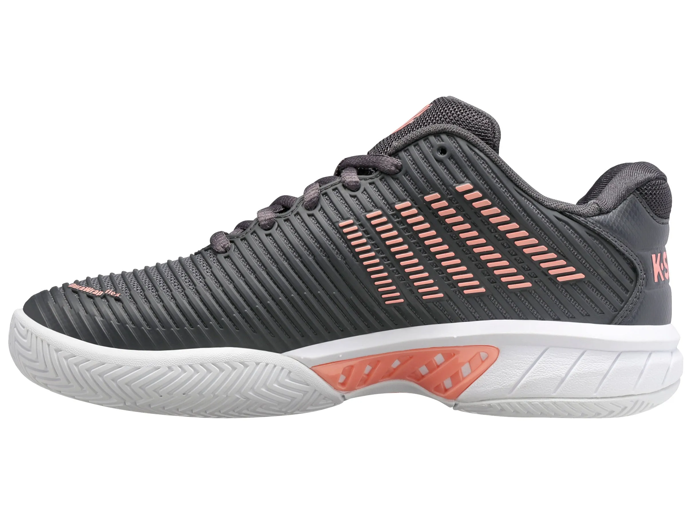 96807-009-W | HYPERCOURT EXPRESS 2-WIDE | ASPHALT/WHITE/PEACH AMBER sold by K-Swiss product image thumbnail 5