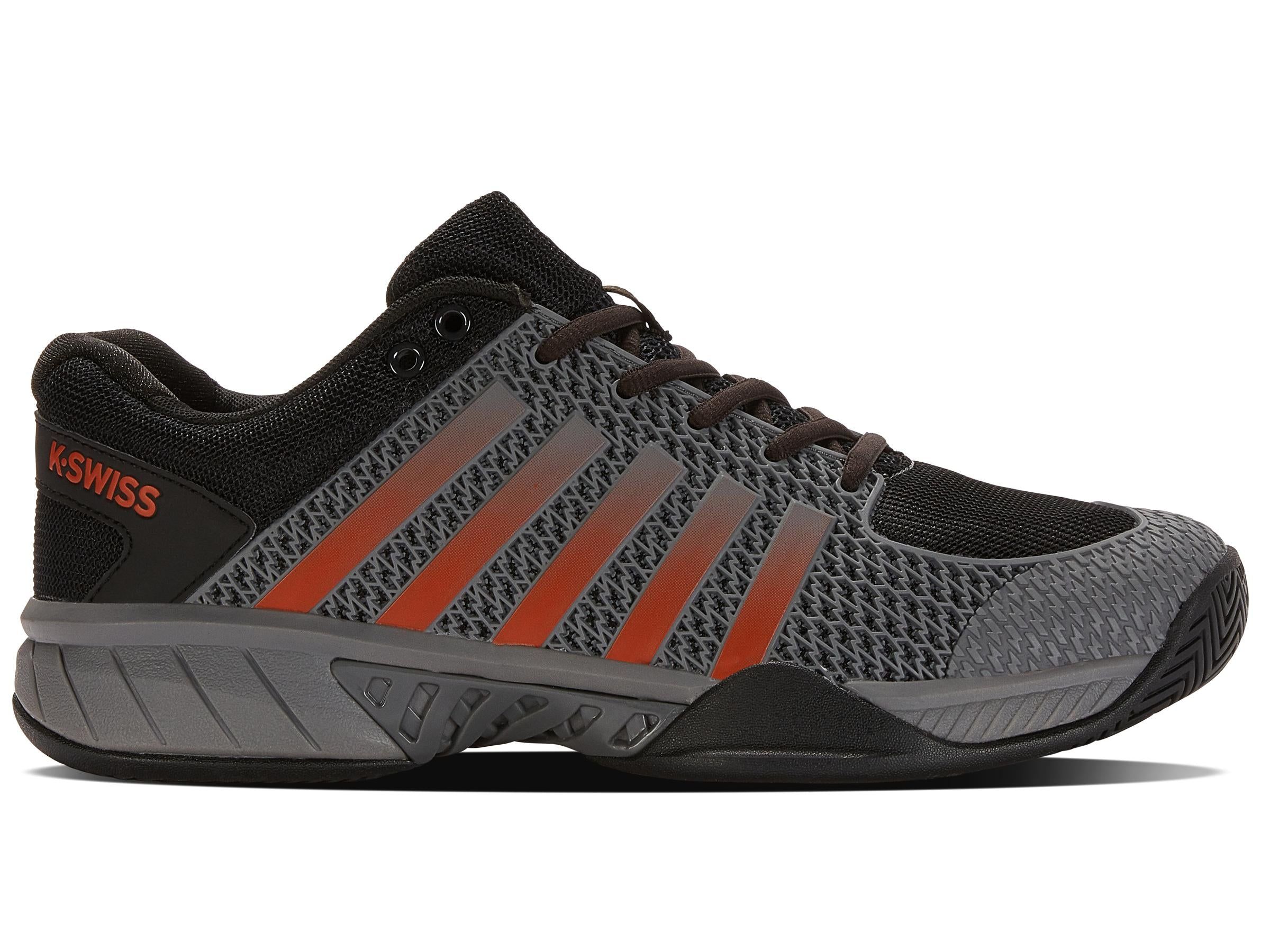 K06563-052 | Men's Express Light Pickleball | Steel Gray/Jet Black/Spicy Orange sold by K-Swiss