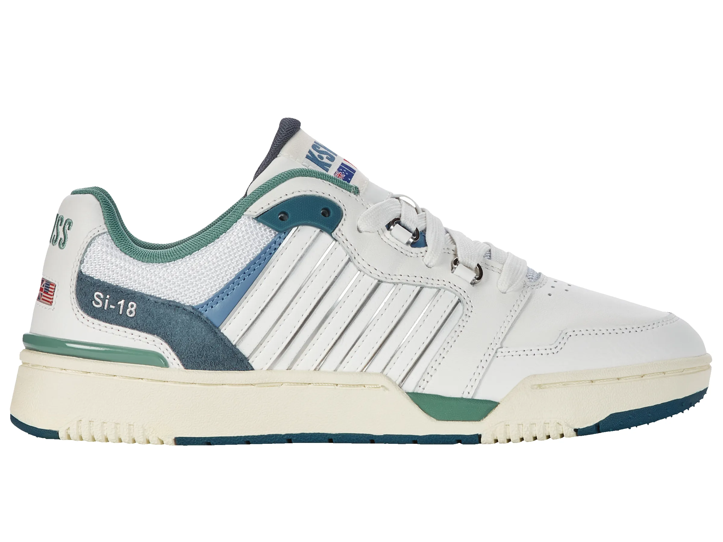 08531-197-M | SI-18 RIVAL | BRILLIANT WHITE/ASHLEIGH BLUE/BERYL GREEN sold by K-Swiss