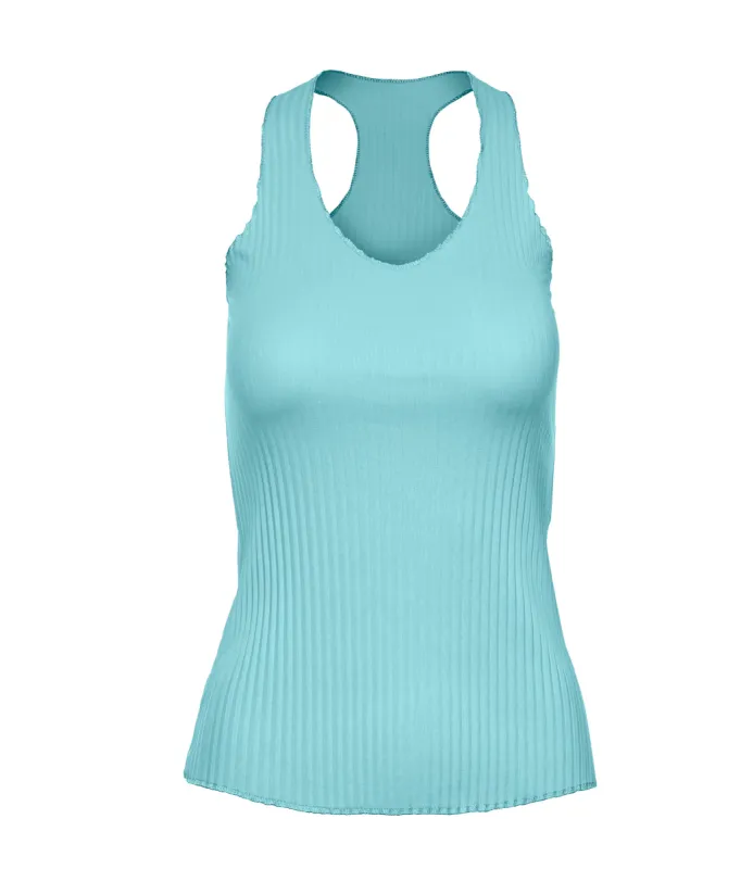 197245-462 | PLEATED V-NECK TANK 2 | ANGEL BLUE sold by K-Swiss