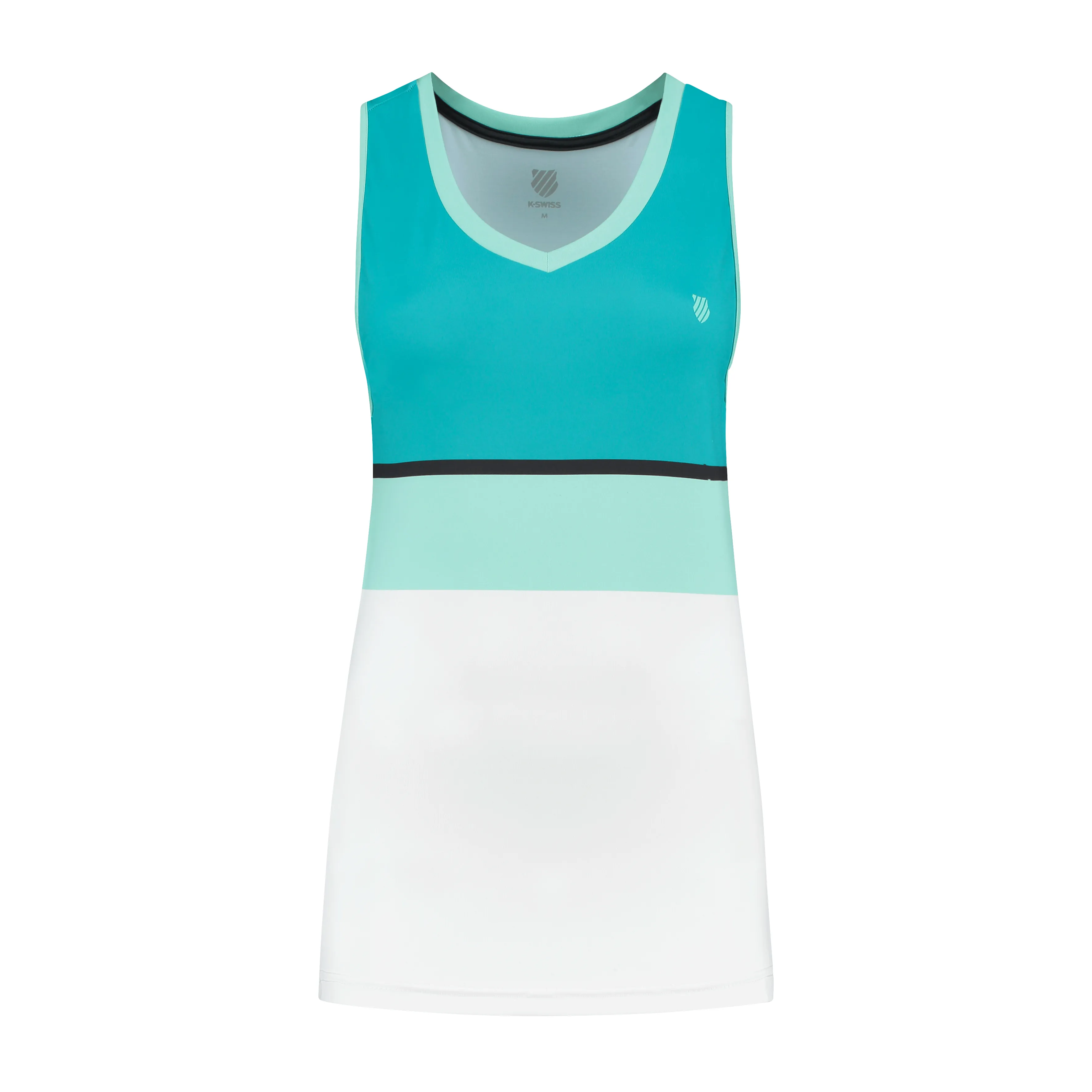 194253-988 | WOMENS HYPERCOURT STRIPE TOP | ARUBA BLUE / ALGIERS BLUE / WHITE sold by K-Swiss