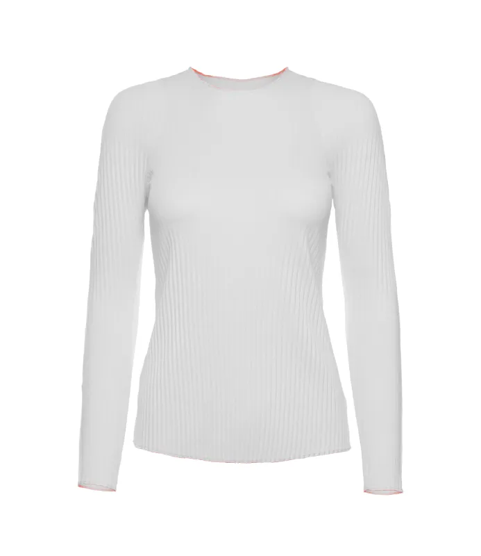 196052-100 | PLEATED L/S CREW | WHITE sold by K-Swiss