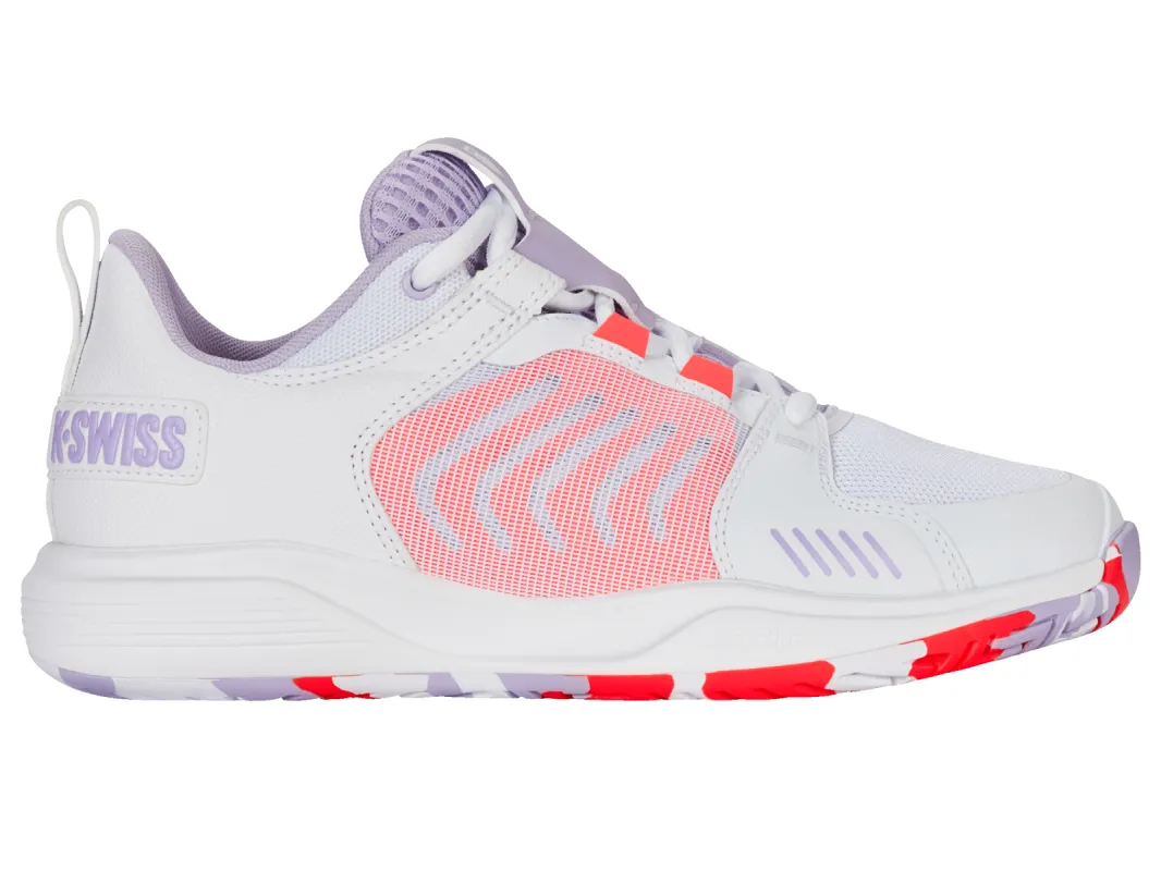 97395-182-M | ULTRASHOT TEAM | WHITE/ORCHID PETAL/NEON BLAZE sold by K-Swiss