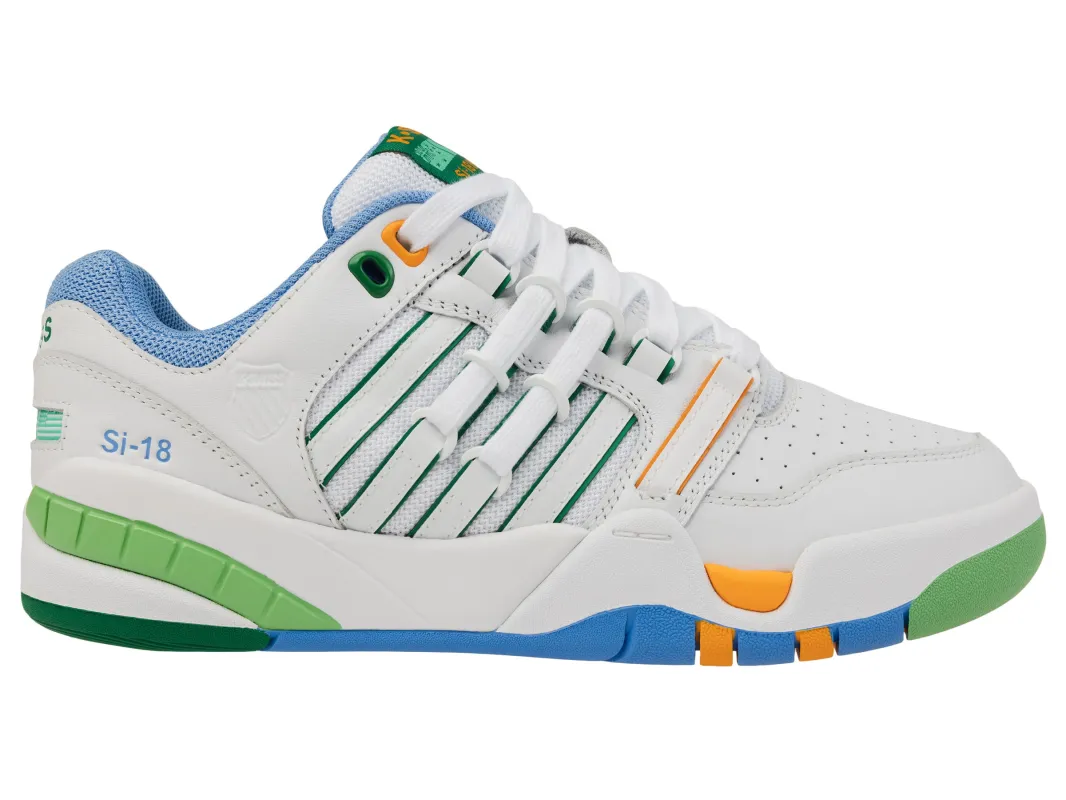 99280-114-M | SI-18 | WHITE/LITTLE BOY BLUE/BRIGHT MARIGOLD/GREEN TABOUR sold by K-Swiss