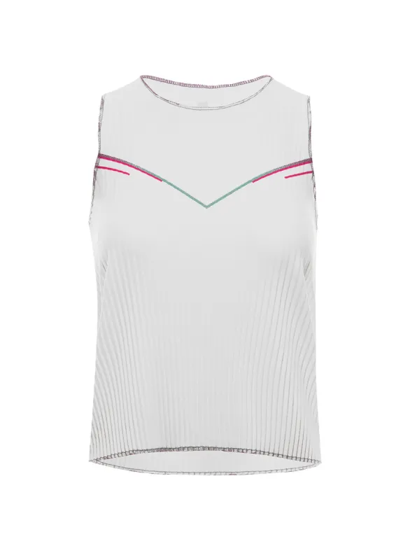 196048-182 | SCULPT PLEATED TANK | WHITE ANGEL sold by K-Swiss