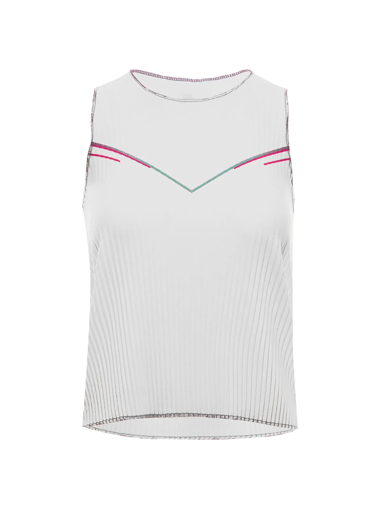 196048-182 | SCULPT PLEATED TANK | WHITE ANGEL sold by K-Swiss