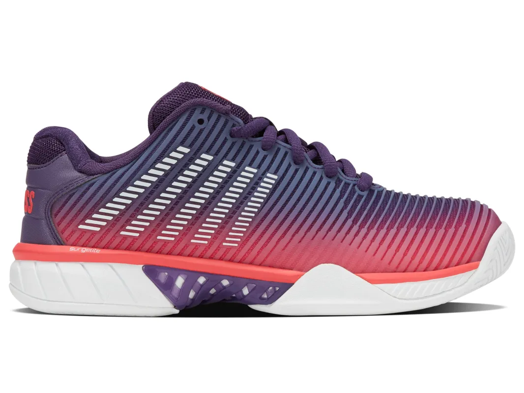96613-593-M | HYPERCOURT EXPRESS 2 | PURPLE PLUMERIA/WHITE/HOT CORAL sold by K-Swiss