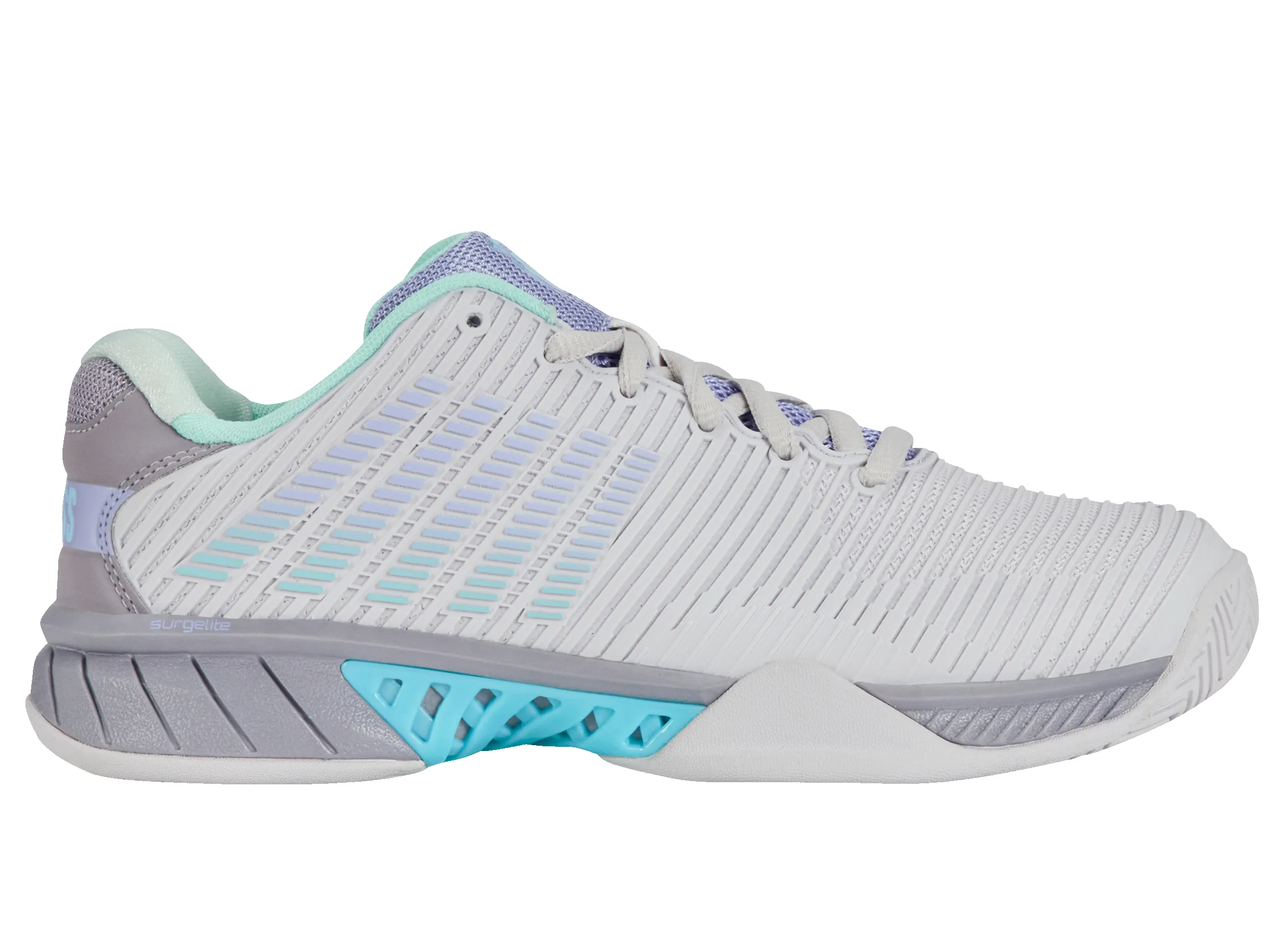96613-020-M | HYPERCOURT EXPRESS 2 | NIMBUS CLOUD/LILAC GRAY/NEON PURPLE sold by K-Swiss