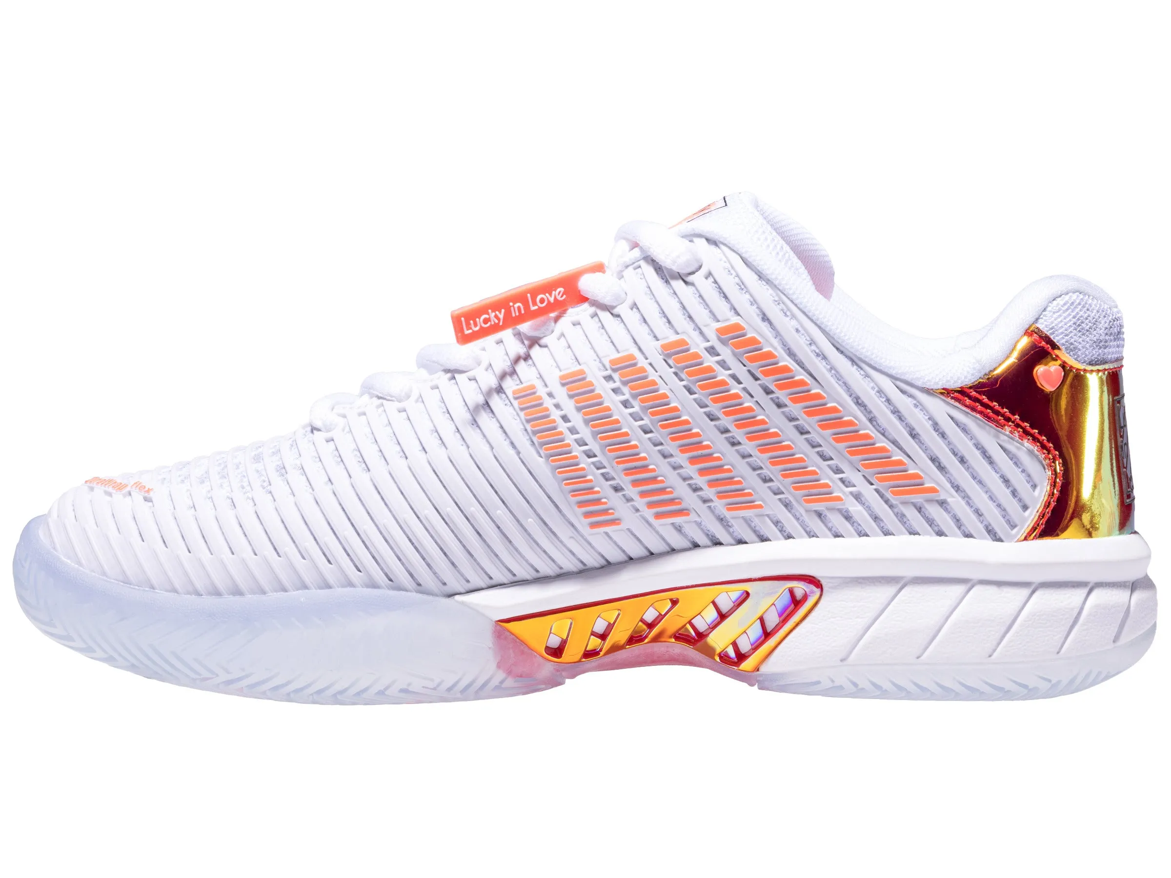 97382-112-M | HYPERCOURT EXPRESS 2 LUCKY IN LOVE | WHITE/DOVE/ORANGE GLOW sold by K-Swiss product image thumbnail 5