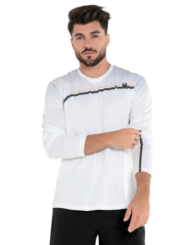 107728-100 | RISING STRIPE L/S | WHITE sold by K-Swiss
