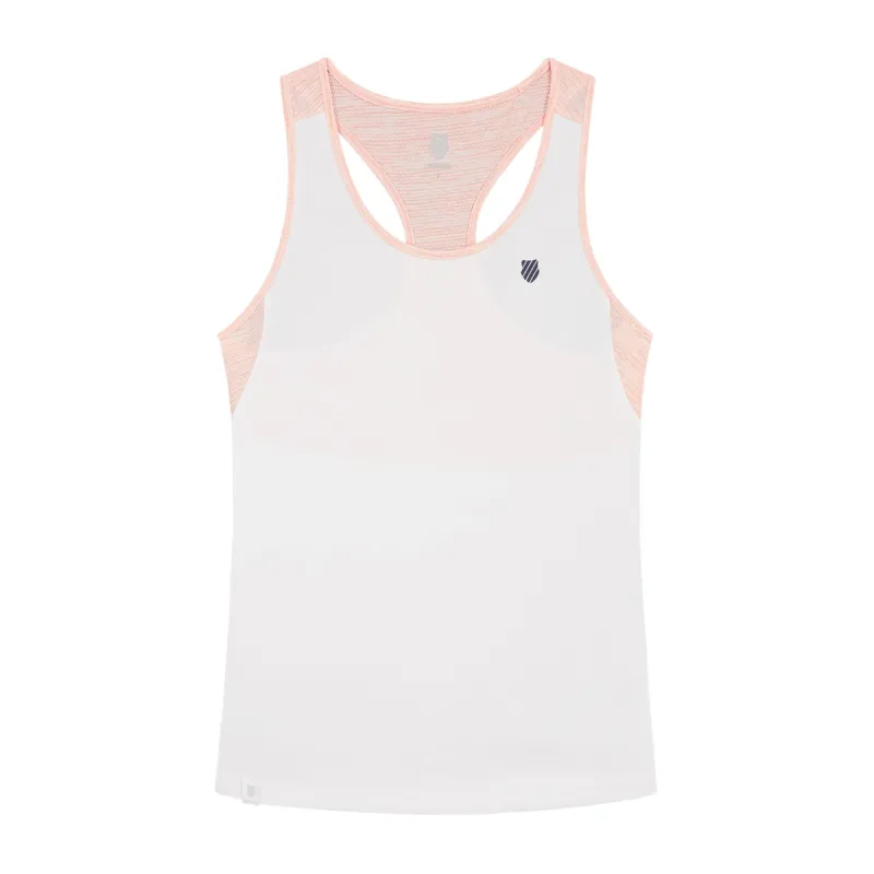 194938-124 | HYPERCOURT SPEED TANK 3 | WHITE / PEACH MELANGE sold by K-Swiss