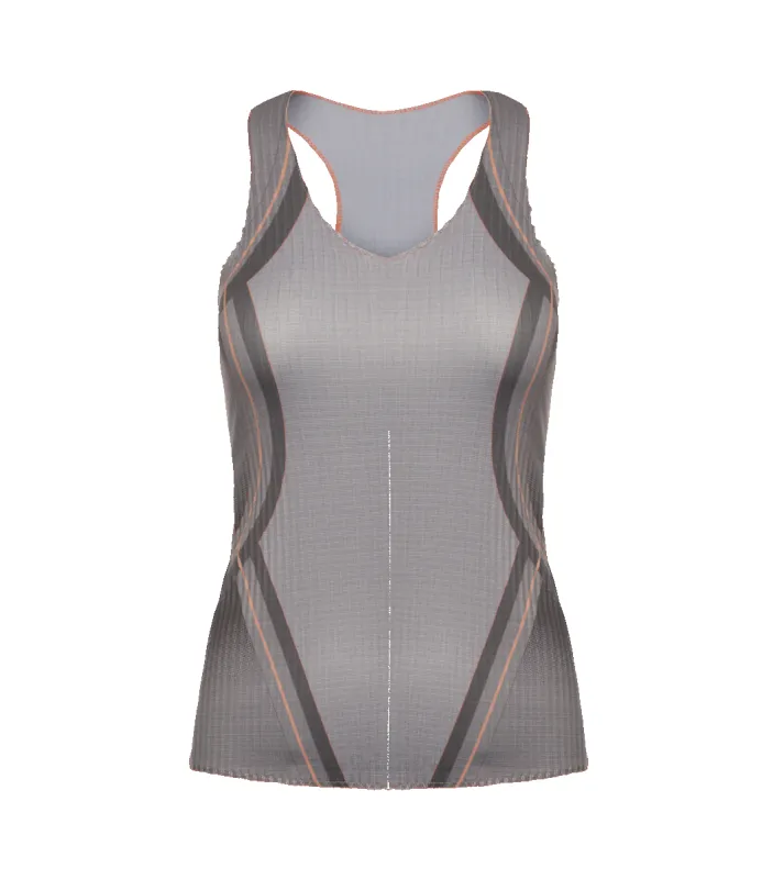 196050-025 | PLEATED V-NECK TANK | ASPHALT sold by K-Swiss