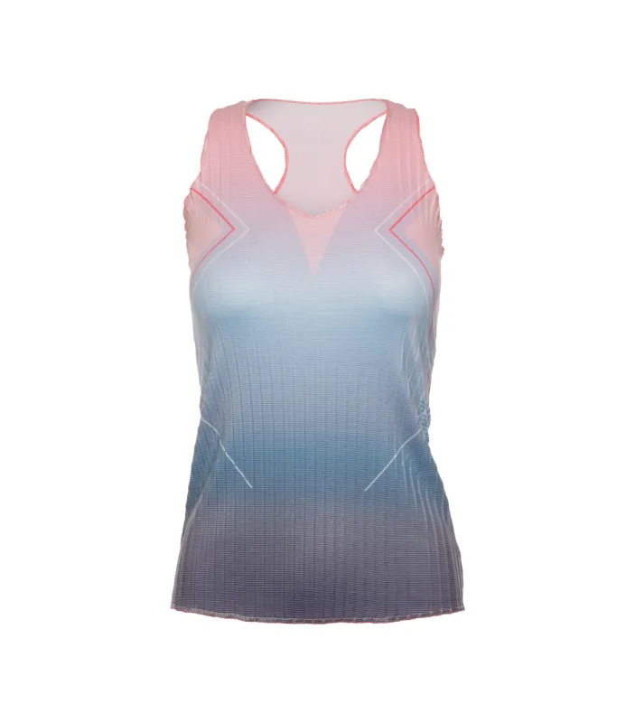 196050-466 | PLEATED V-NECK TANK | SILVERLAKE BLUE sold by K-Swiss