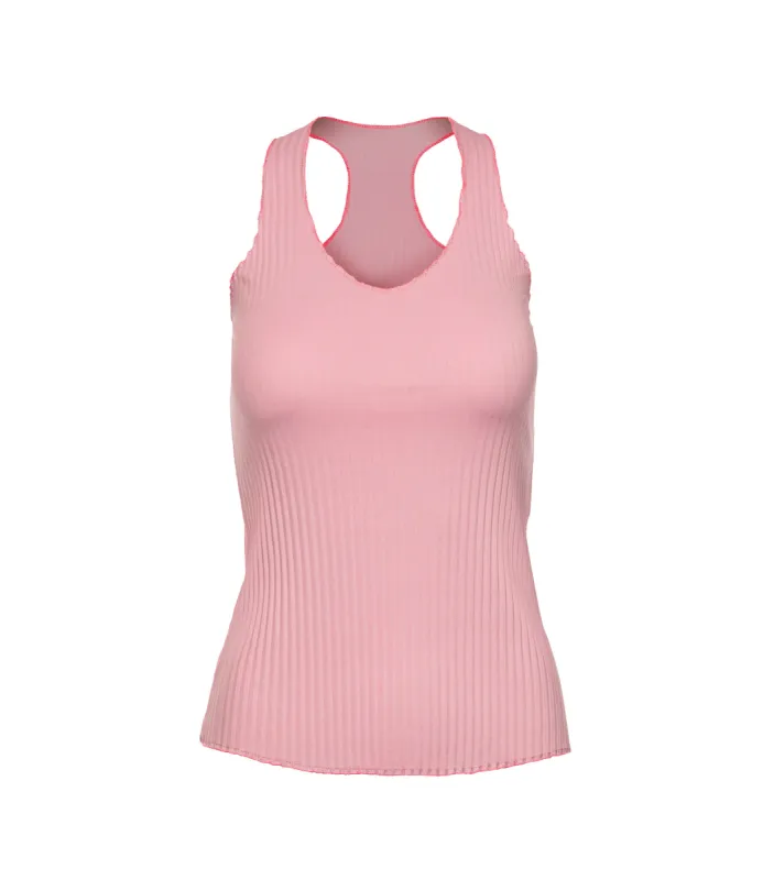 196053-699 | PLEATED V-NECK TANK | SEASHELL sold by K-Swiss